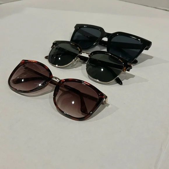 Lot of 3 Elegant FASHION Sunglasses Black and Tortoise/Sunglasses Trio - Picture 5 of 5